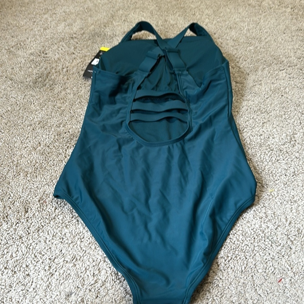 Eddie Bauer Multi Strap One Piece Green Swimsuit Small NWt - Picture 4 of 5